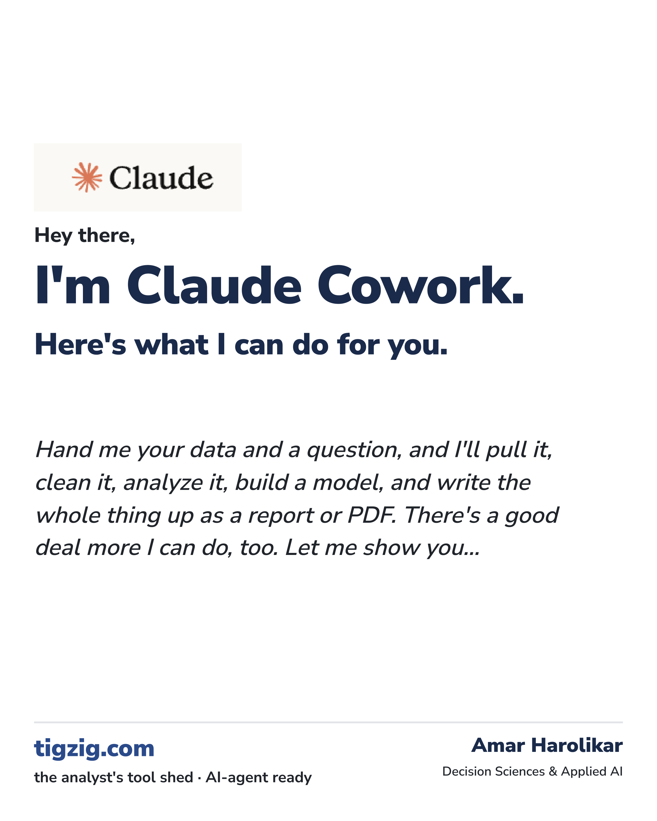 Claude Cowork and Claude Code Have Quietly Become My Universal Front End. More Than Excel, Jupyter or Colab.