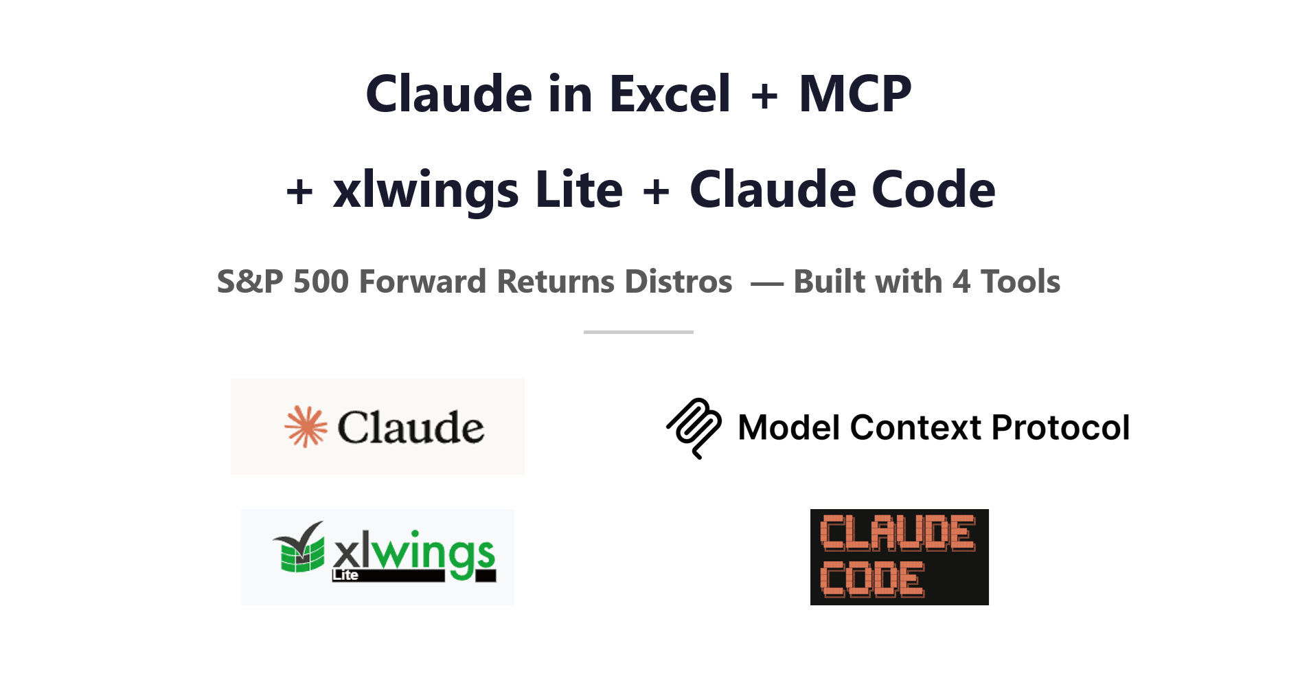 Claude in Excel + MCP + xlwings Lite + Claude Code: Pull Data, Build a Model, Validate It.