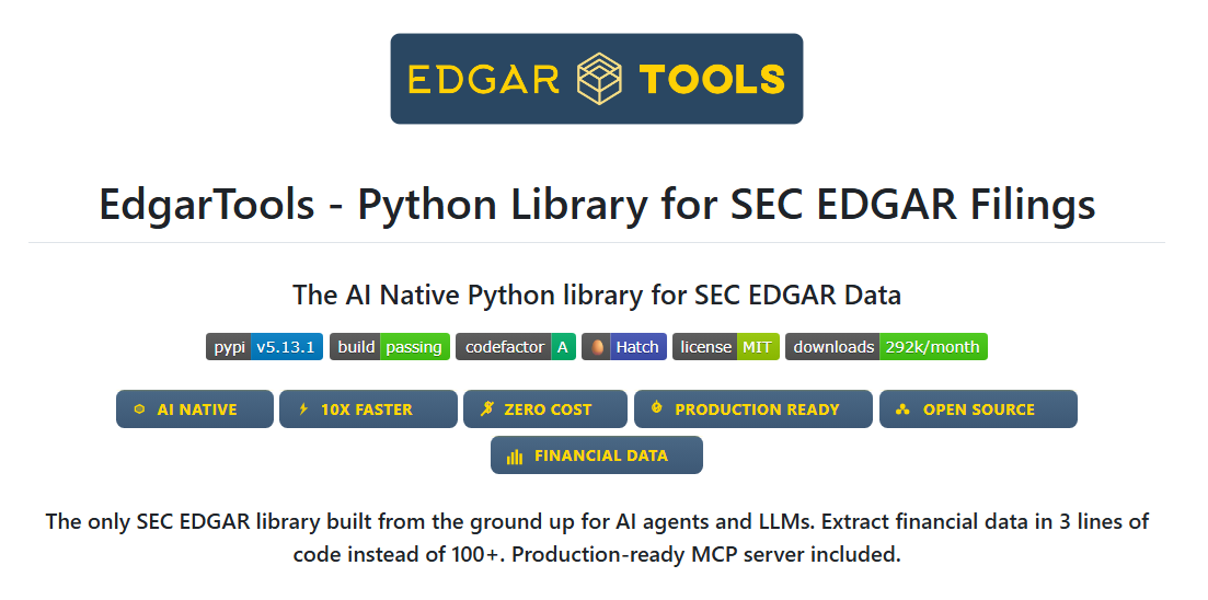Found a Python library that does all the heavy lifting for working with SEC EDGAR API - EdgarTools from Dwight Gunning